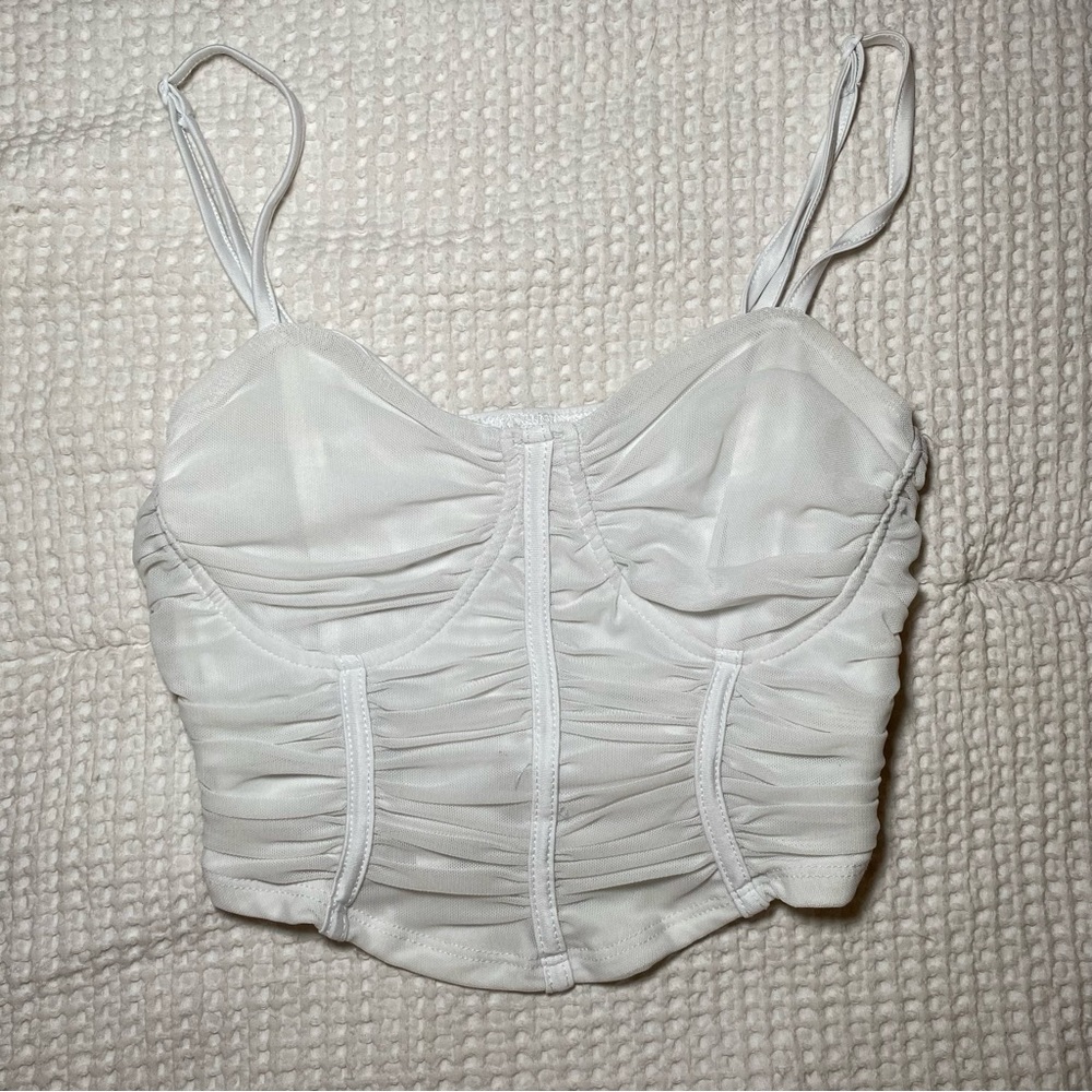 White Stretchy Crop Top